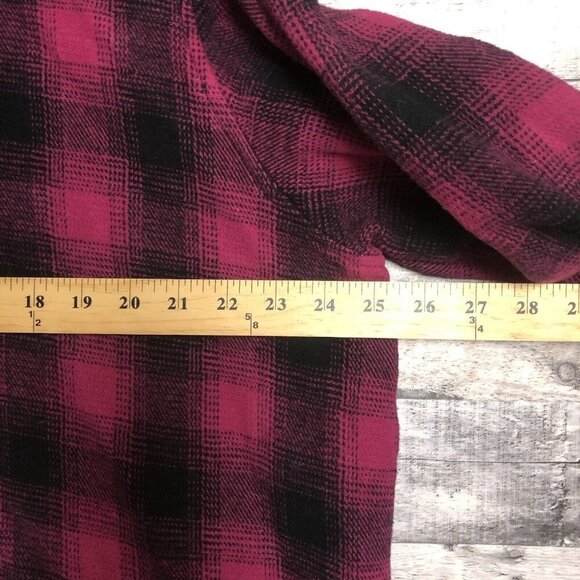 Torrid Pink & Black Plaid Flannel Shacket Shirt Jacket Size 2 2X - Picture 7 of 9